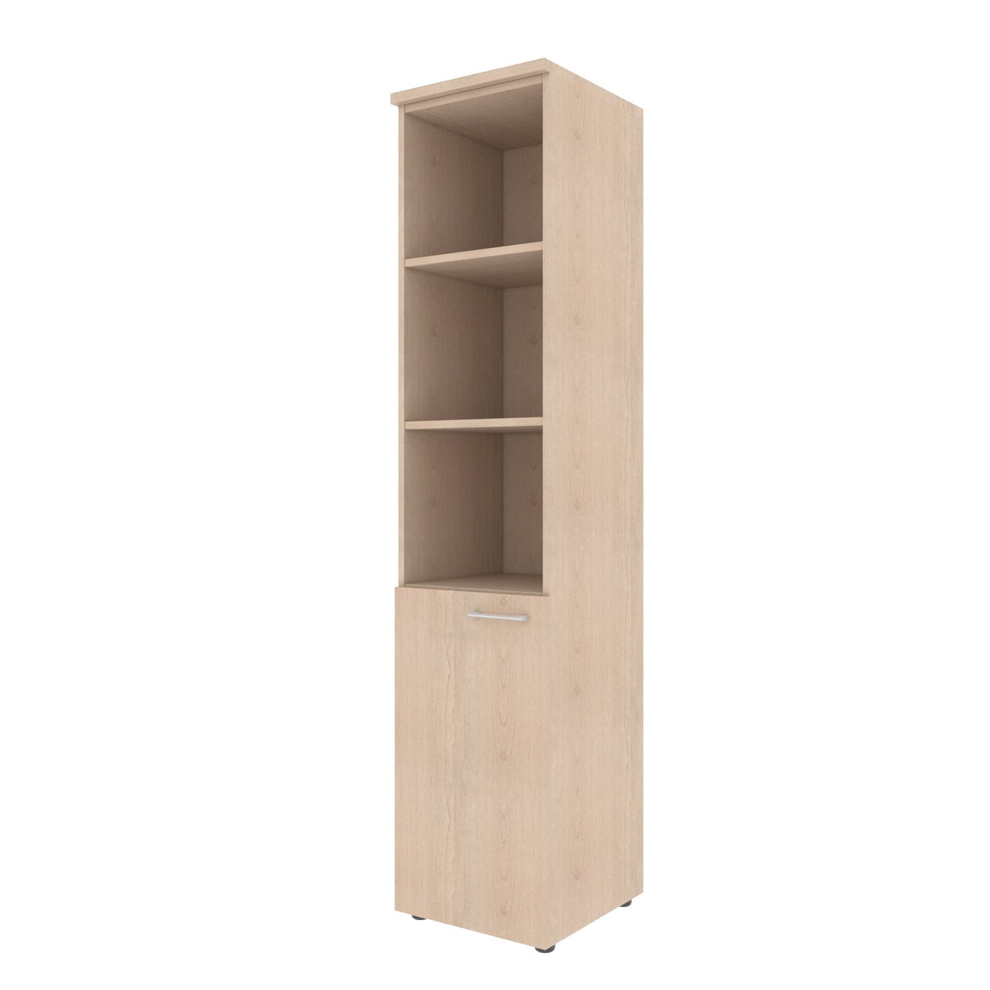 FULL HEIGHT CABINET, MADE IN E1 LAMINATE CHIPBOARD, WITH OPEN SHELVES AND WOODEN SWING DOORS by Treejar | Souqify