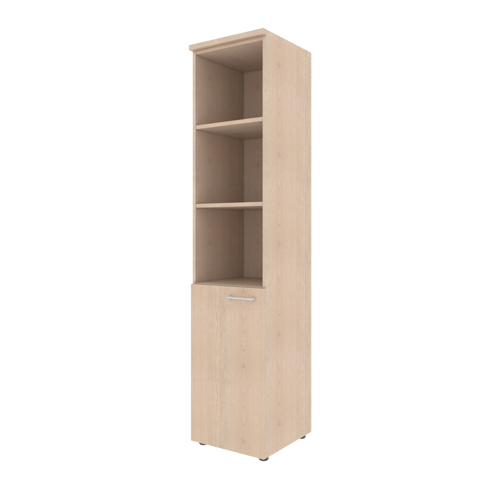 FULL HEIGHT CABINET, MADE IN E1 LAMINATE CHIPBOARD, WITH OPEN SHELVES AND WOODEN SWING DOORS by Treejar | Souqify