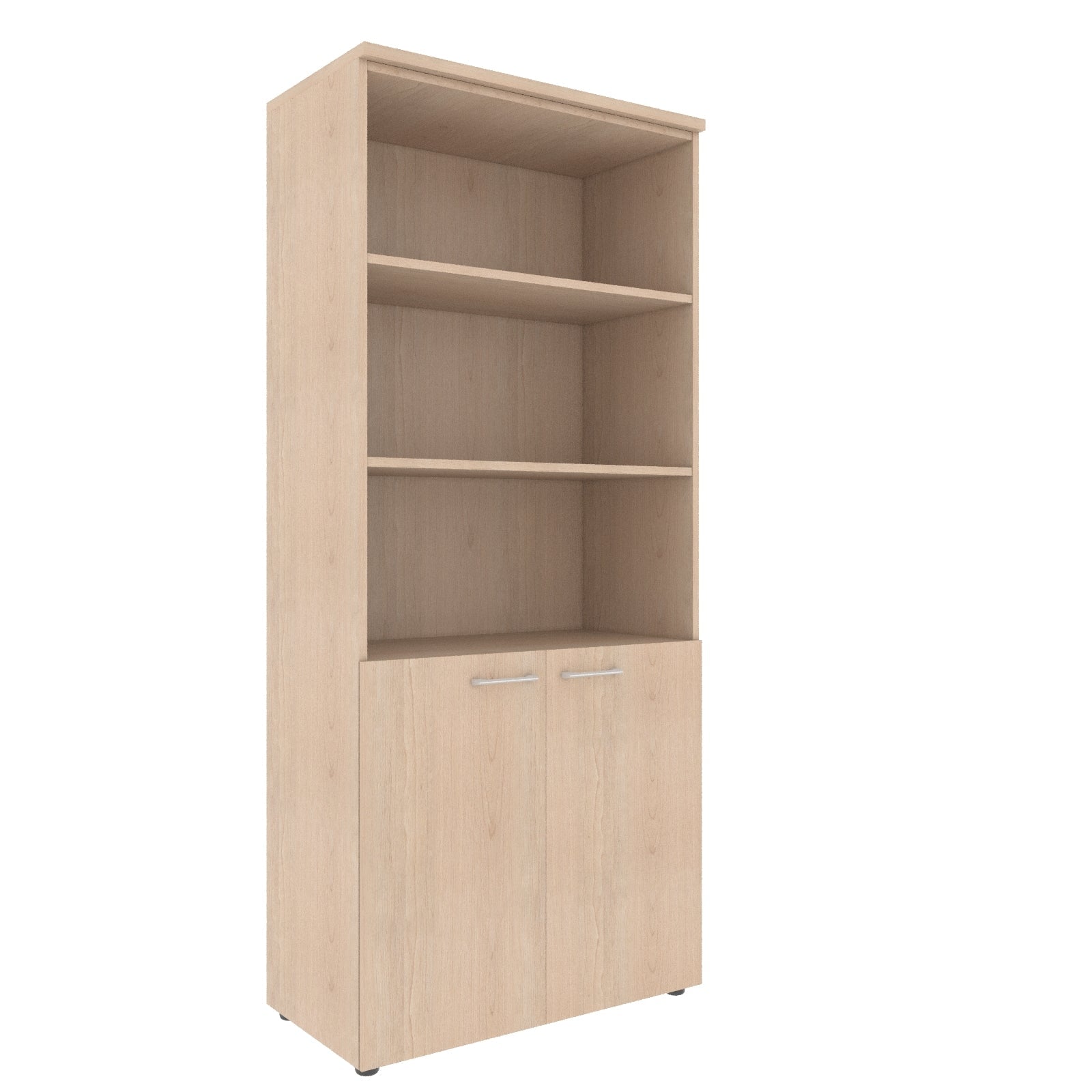 FULL HEIGHT CABINET, MADE IN E1 LAMINATE CHIPBOARD, WITH OPEN SHELVES AND WOODEN SWING DOORS by Treejar | Souqify