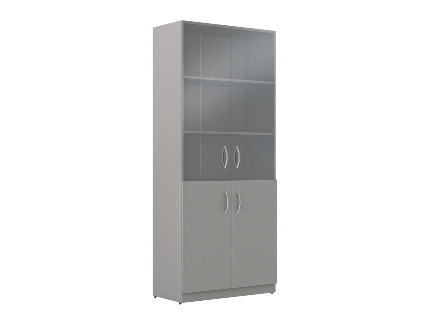 FULL HEIGHT CABINET MADE IN E1 LAMINATE CHIPBOARD WITH UPPER GLASS AND LOWER WOODEN SWING DOOR 770x375x1817 White by Treejar | Souqify