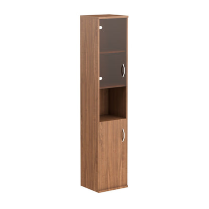 FULL HEIGHT CABINET, MADE IN E1 LAMINATE CHIPBOARD, WITH UPPER GLASS, WOODEN SWING DOORS AND OPEN SHELVES by Treejar | Souqify