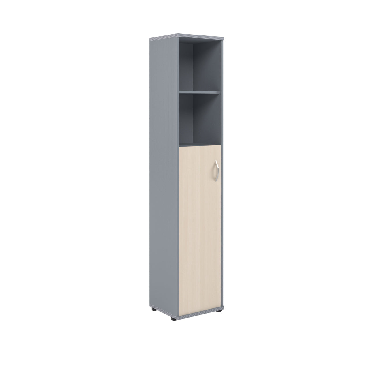 FULL HEIGHT CABINET, MADE IN E1 LAMINATE CHIPBOARD, WITH WOODEN SWING DOOR AND OPEN SHELVES by Treejar | Souqify