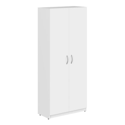 FULL HEIGHT CABINET MADE IN E1 LAMINATE CHIPBOARD WITH WOODEN SWING DOORS 770x375x1817 White by Treejar | Souqify