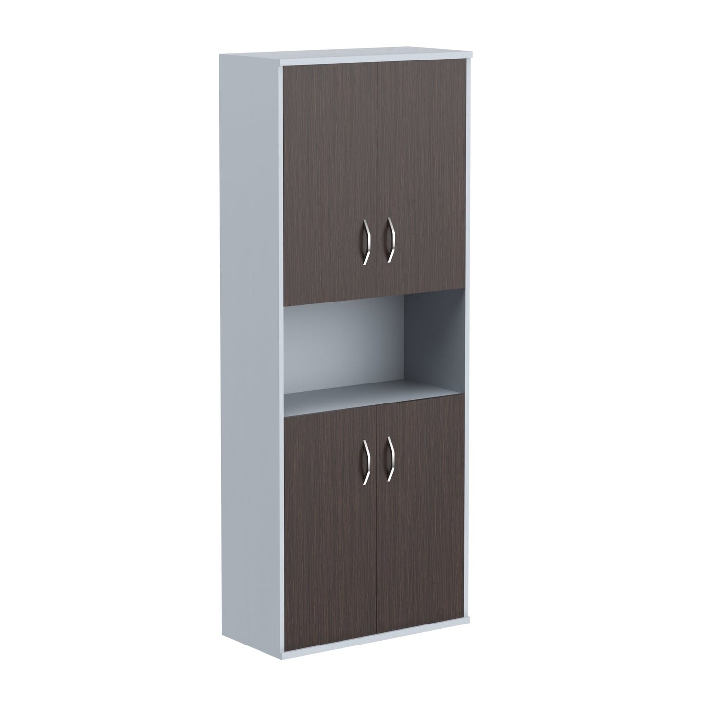 FULL HEIGHT CABINET, MADE IN E1 LAMINATE CHIPBOARD, WITH WOODEN SWING DOORS AND OPEN SHELF by Treejar | Souqify