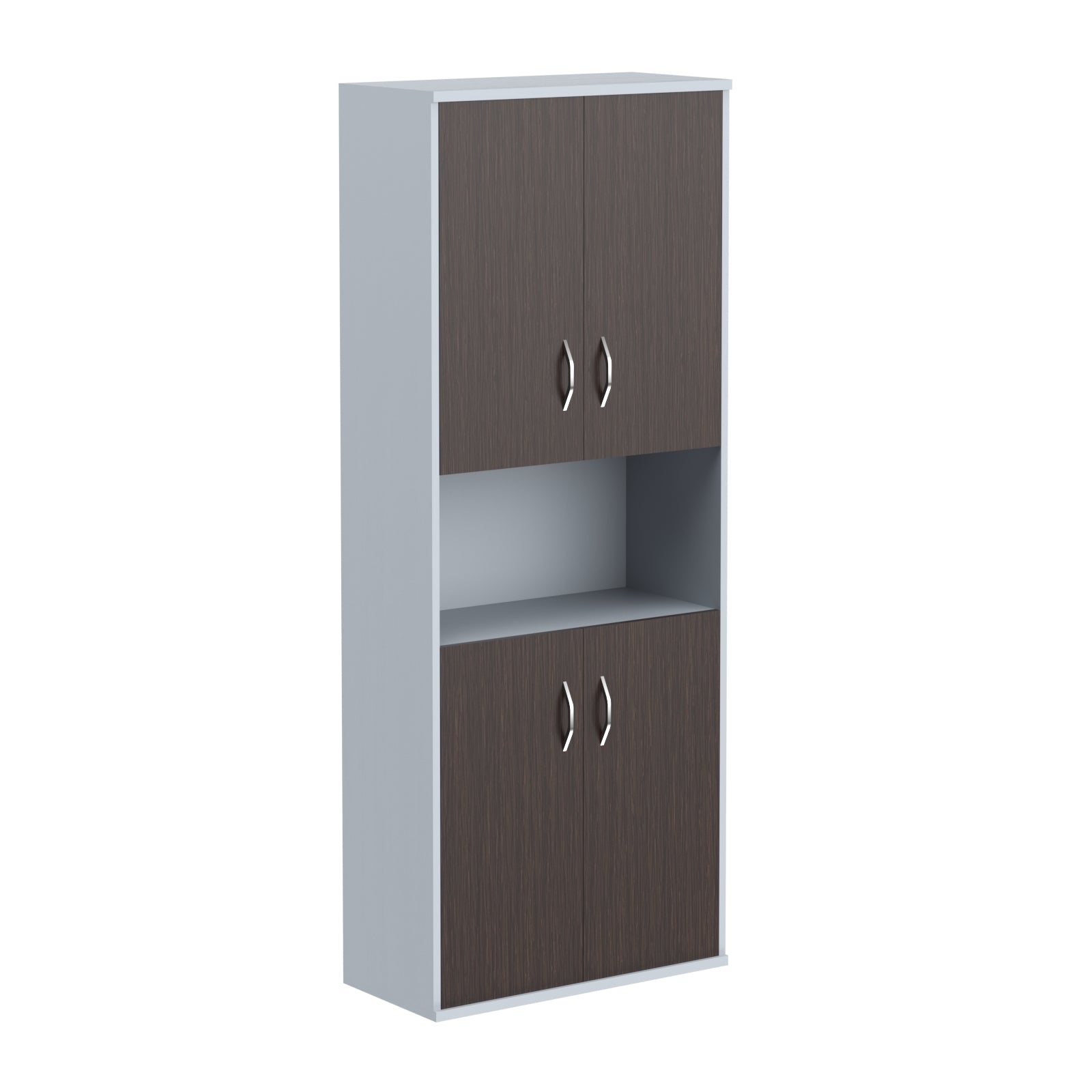 FULL HEIGHT CABINET, MADE IN E1 LAMINATE CHIPBOARD, WITH WOODEN SWING DOORS AND OPEN SHELF by Treejar | Souqify