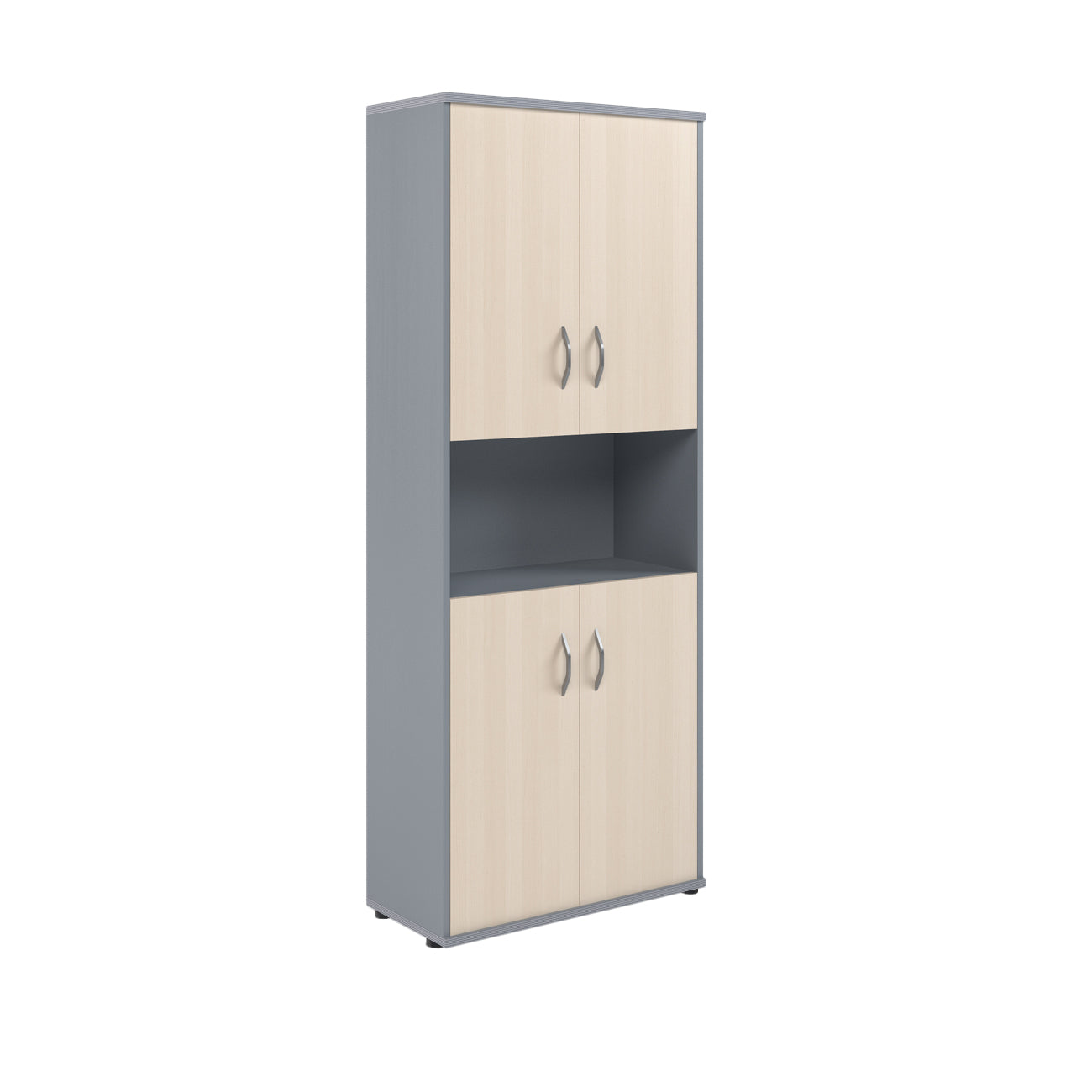 FULL HEIGHT CABINET, MADE IN E1 LAMINATE CHIPBOARD, WITH WOODEN SWING DOORS AND OPEN SHELF by Treejar | Souqify