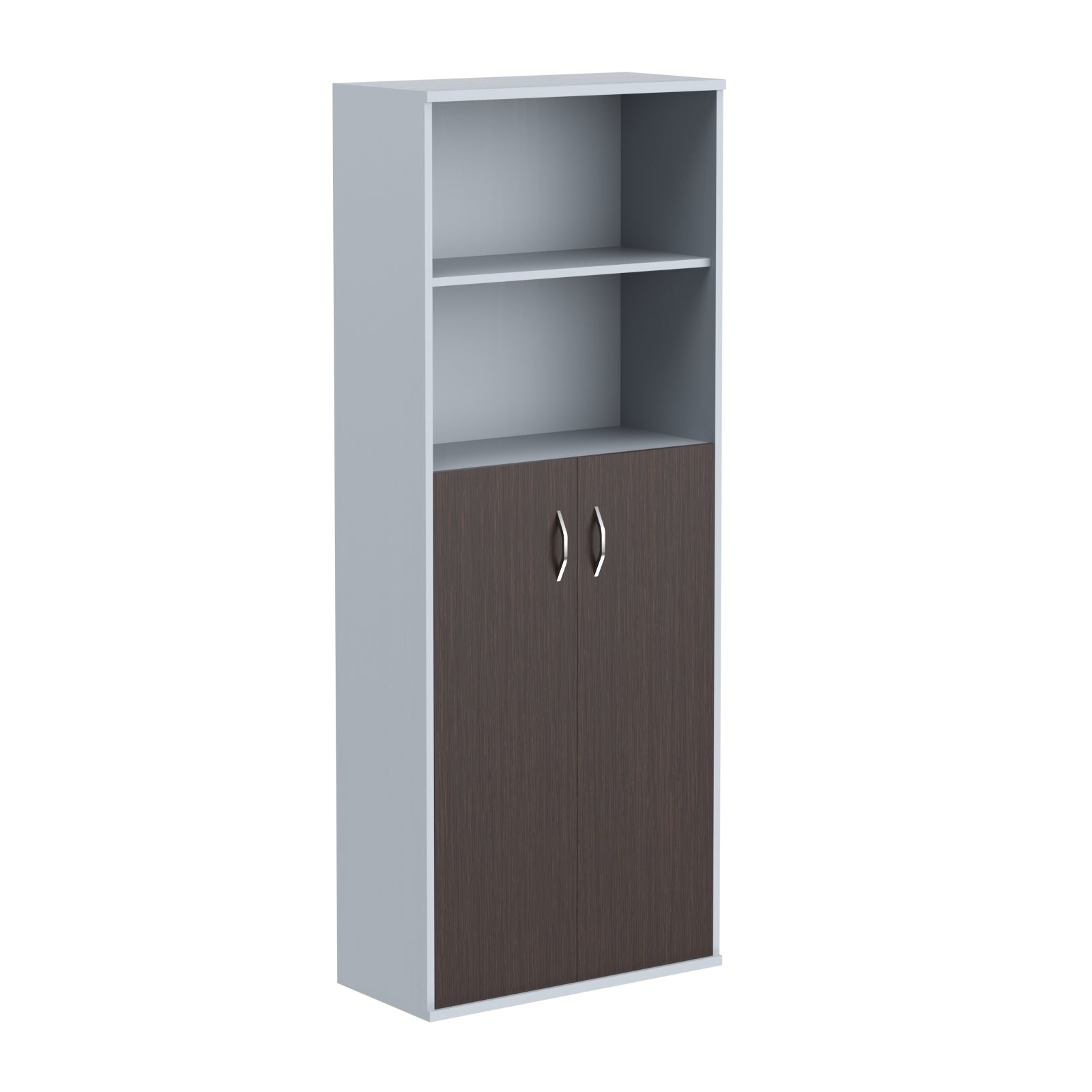 FULL HEIGHT CABINET, MADE IN E1 LAMINATE CHIPBOARD, WITH WOODEN SWING DOORS AND OPEN SHELVES by Treejar | Souqify