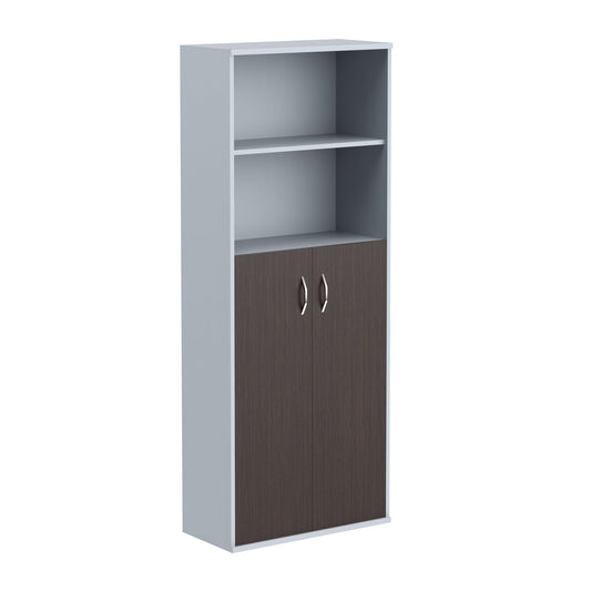FULL HEIGHT CABINET, MADE IN E1 LAMINATE CHIPBOARD, WITH WOODEN SWING DOORS AND OPEN SHELVES by Treejar | Souqify