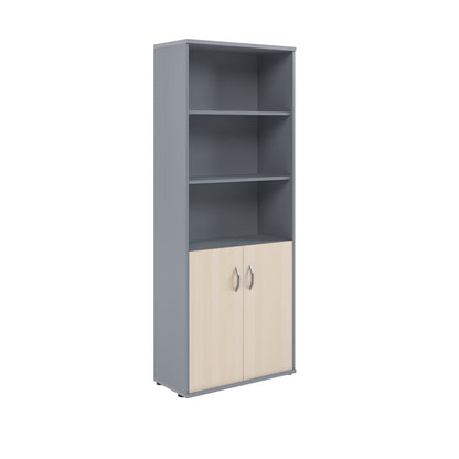FULL HEIGHT CABINET, MADE IN E1 LAMINATE CHIPBOARD, WITH WOODEN SWING DOORS AND OPEN SHELVES by Treejar | Souqify