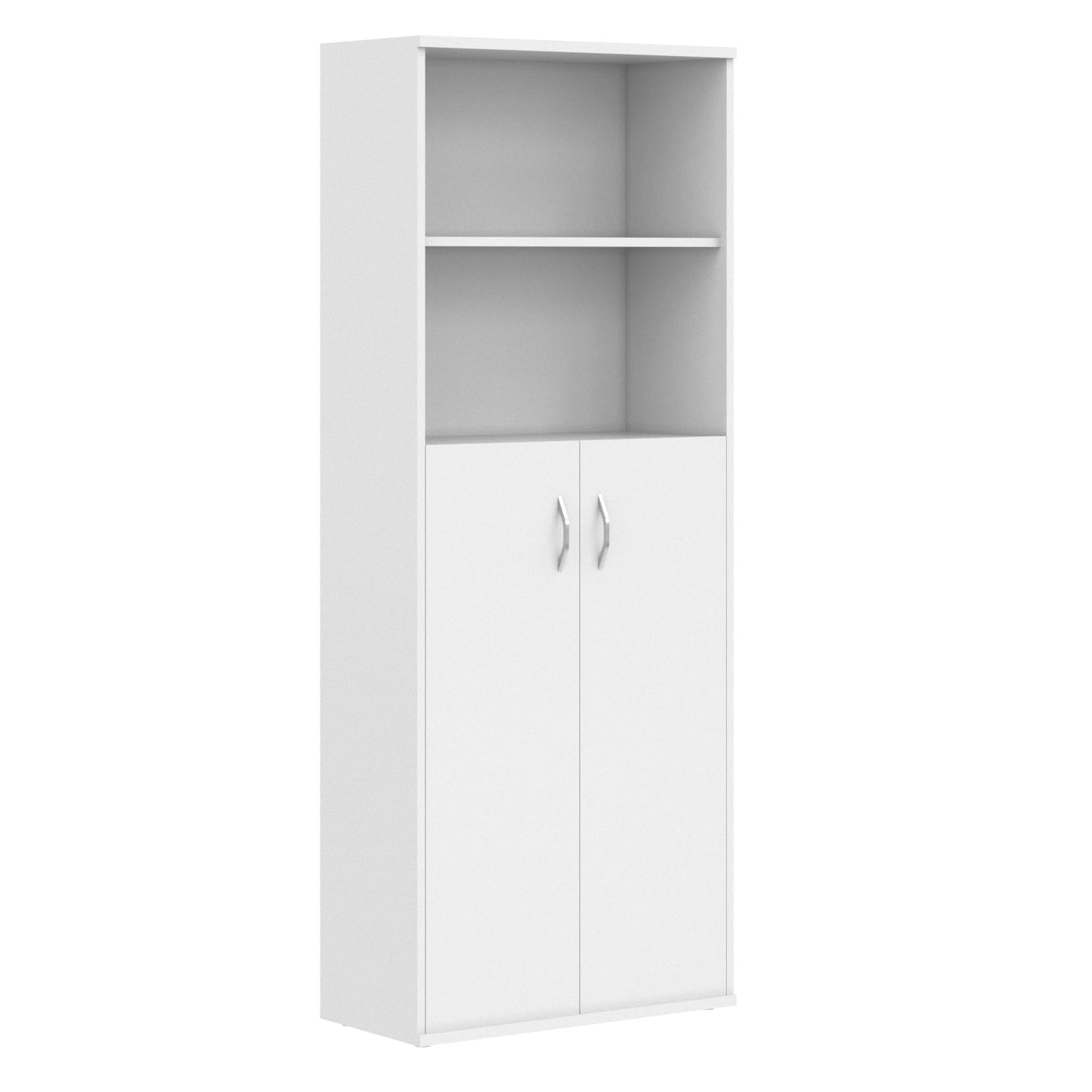 FULL HEIGHT CABINET, MADE IN E1 LAMINATE CHIPBOARD, WITH WOODEN SWING DOORS AND OPEN SHELVES by Treejar | Souqify