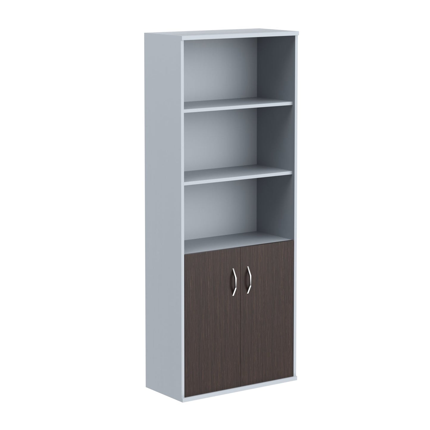 FULL HEIGHT CABINET, MADE IN E1 LAMINATE CHIPBOARD, WITH WOODEN SWING DOORS AND OPEN SHELVES by Treejar | Souqify