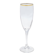 Set of 6 flutes 170 ml + gold rim