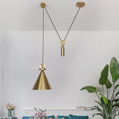 Gold LED pulley Pendant light Modern Fashion White Lamp For Dining Room Restaurant Bedroom Living Room Office Bar Droplight by Zhongsan | Souqify