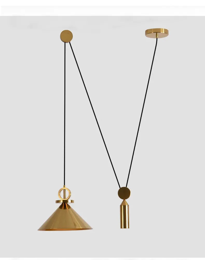 Gold LED pulley Pendant light Modern Fashion White Lamp For Dining Room Restaurant Bedroom Living Room Office Bar Droplight by Zhongsan | Souqify