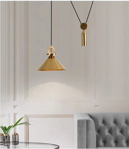 Gold LED pulley Pendant light Modern Fashion White Lamp For Dining Room Restaurant Bedroom Living Room Office Bar Droplight by Zhongsan | Souqify