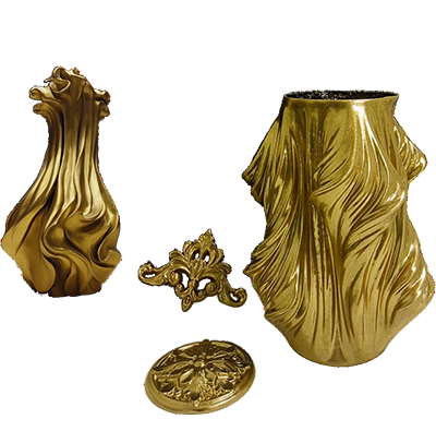 Golden Drapery-Inspired Ceramic Vase with Rococo Flourishes by MANSIO | Souqify