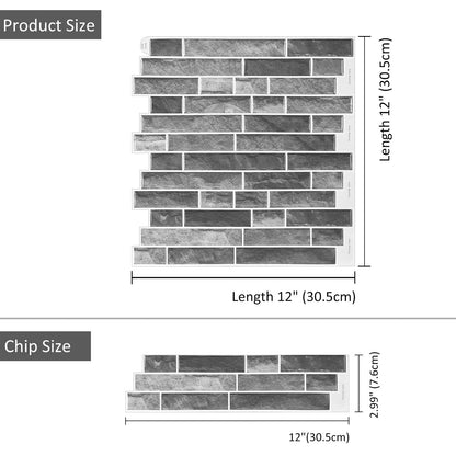 Gray Brick Strips Vinyl Wall Tile T80127 by Vivid Tiles | Souqify
