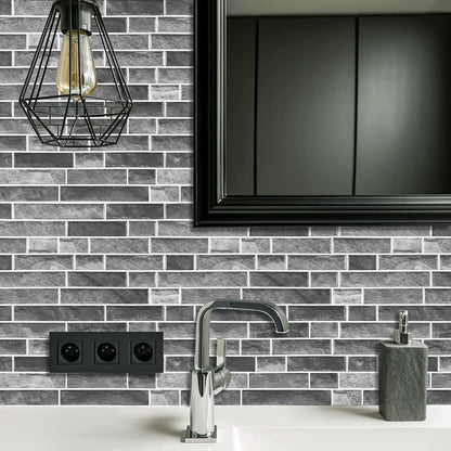 Gray Brick Strips Vinyl Wall Tile T80127 by Vivid Tiles | Souqify