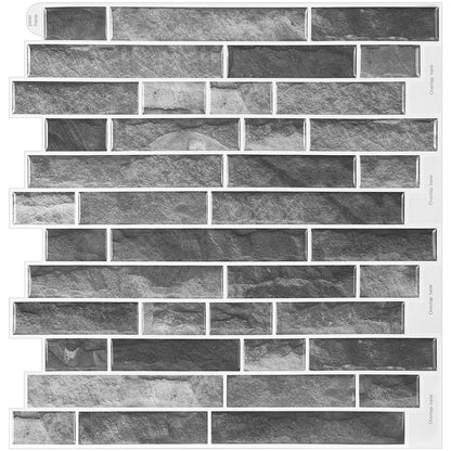 Gray Brick Strips Vinyl Wall Tile T80127 by Vivid Tiles | Souqify