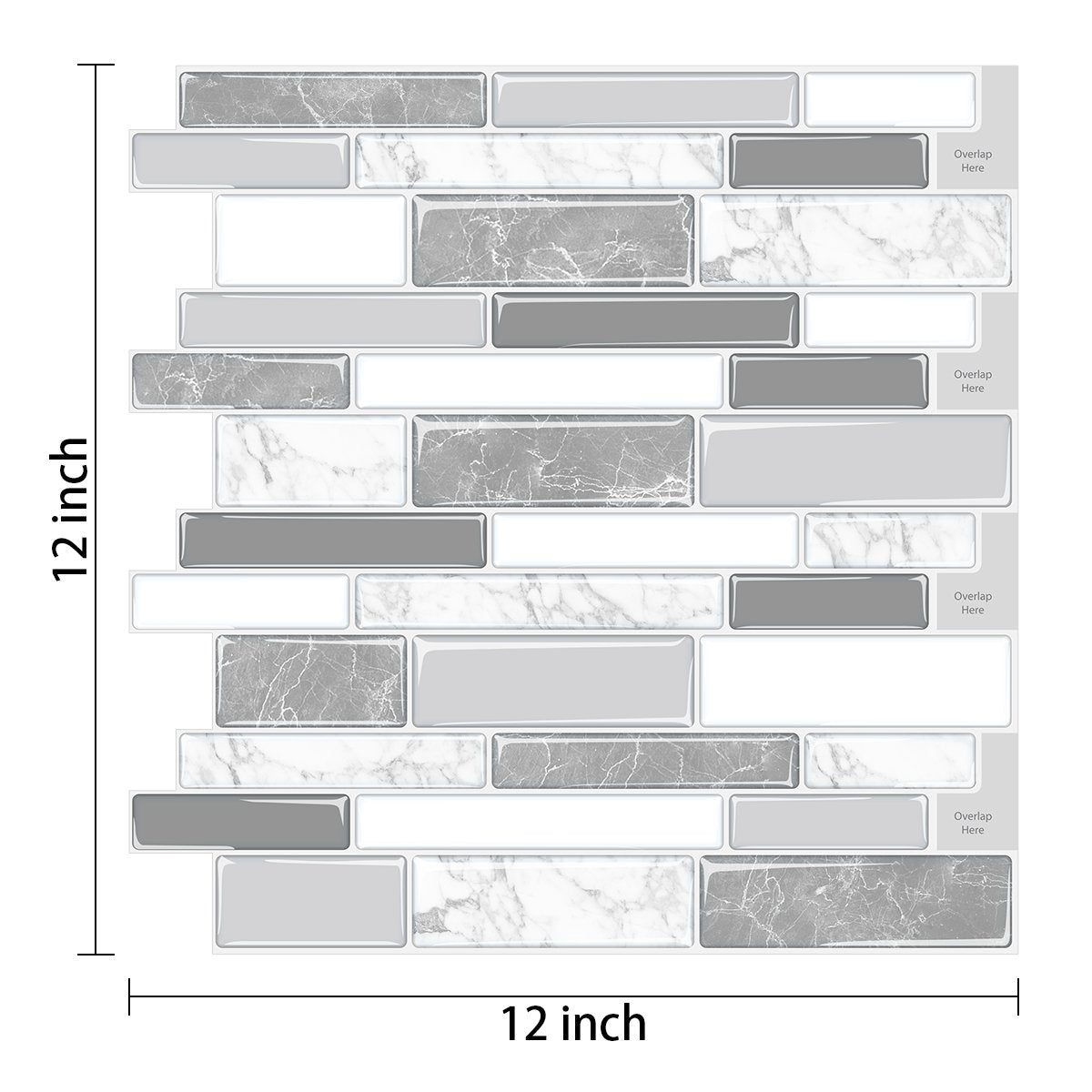 Gray Large Stone Strip Vinyl Tile T80012 by Vivid Tiles | Souqify