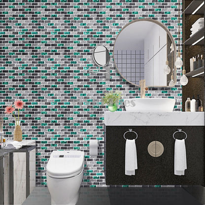 Green with Grey Marble Brick Vinyl Tile T80067 by Vivid Tiles | Souqify