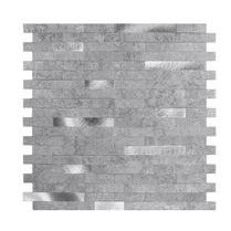 Grey Marble and Metal Mixed Strip Mosaic Tile WJ-03 by Vivid Tiles | Souqify