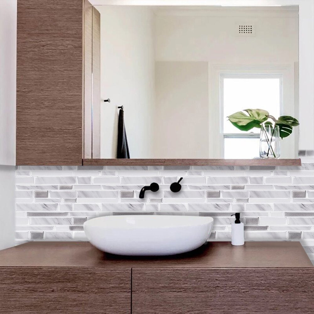 Grey Marble Strip Vinyl Tile 22089 by Vivid Tiles | Souqify