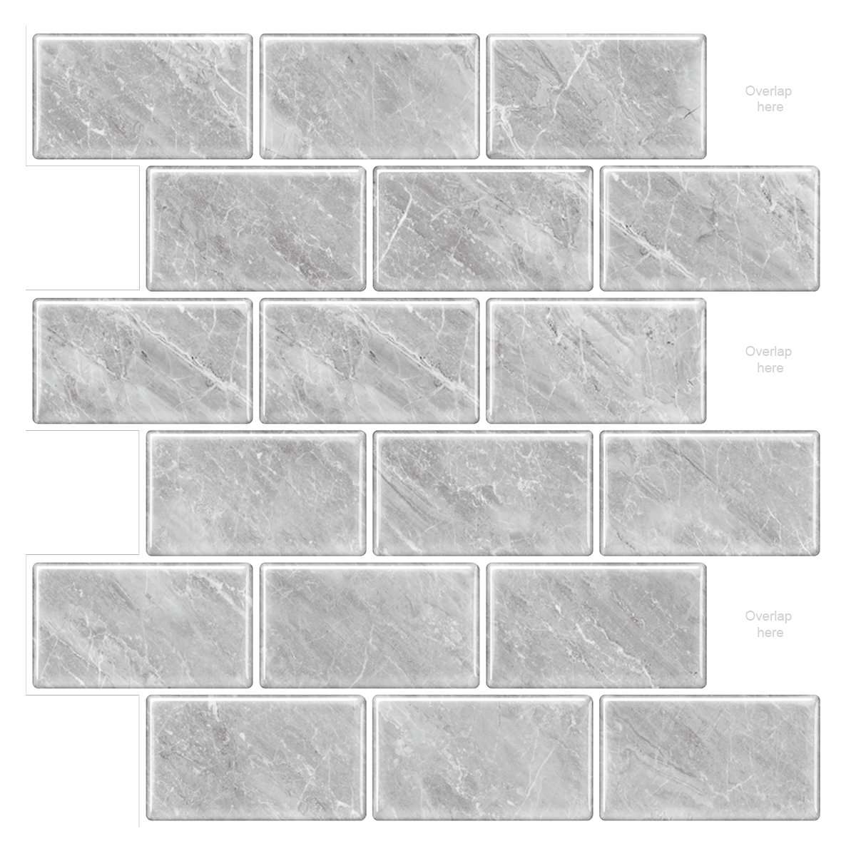 Grey Marble Vinyl Tile T80004 by Vivid Tiles | Souqify