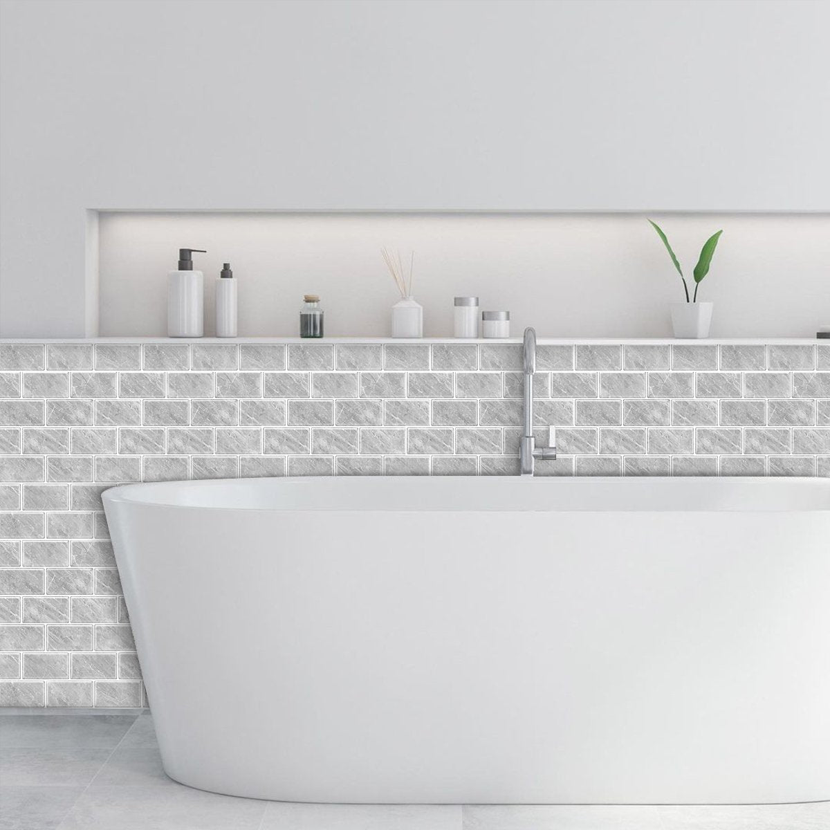 Grey Marble Vinyl Tile T80004 by Vivid Tiles | Souqify