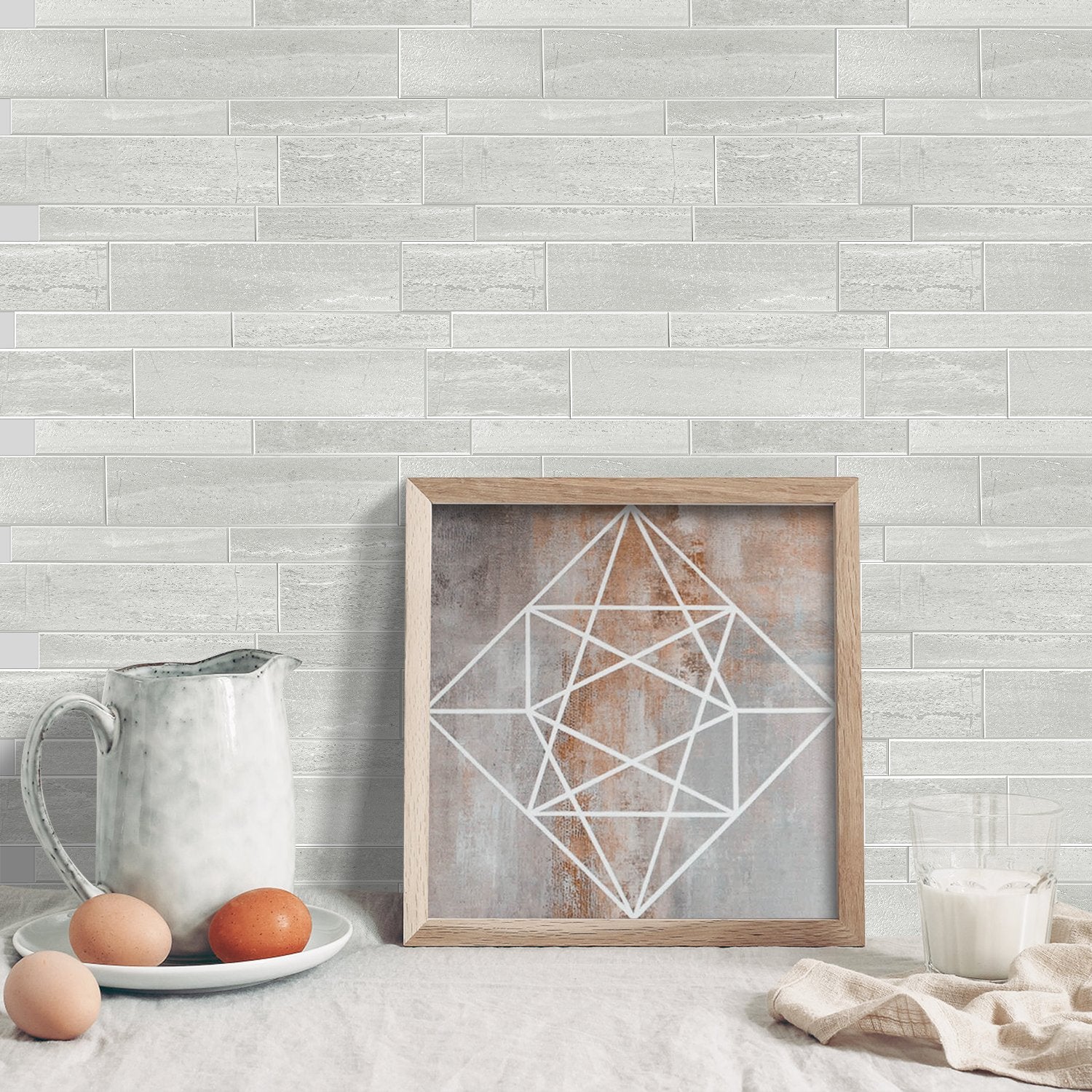Grey Stone Look Strip Composite Tile WJS-312 by Vivid Tiles | Souqify