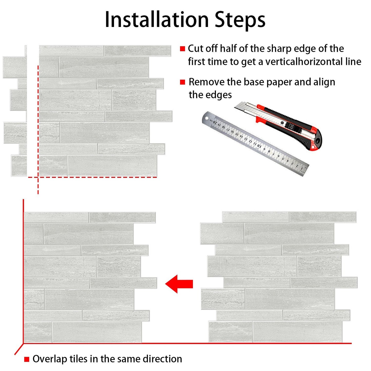 Grey Stone Look Strip Composite Tile WJS-312 by Vivid Tiles | Souqify