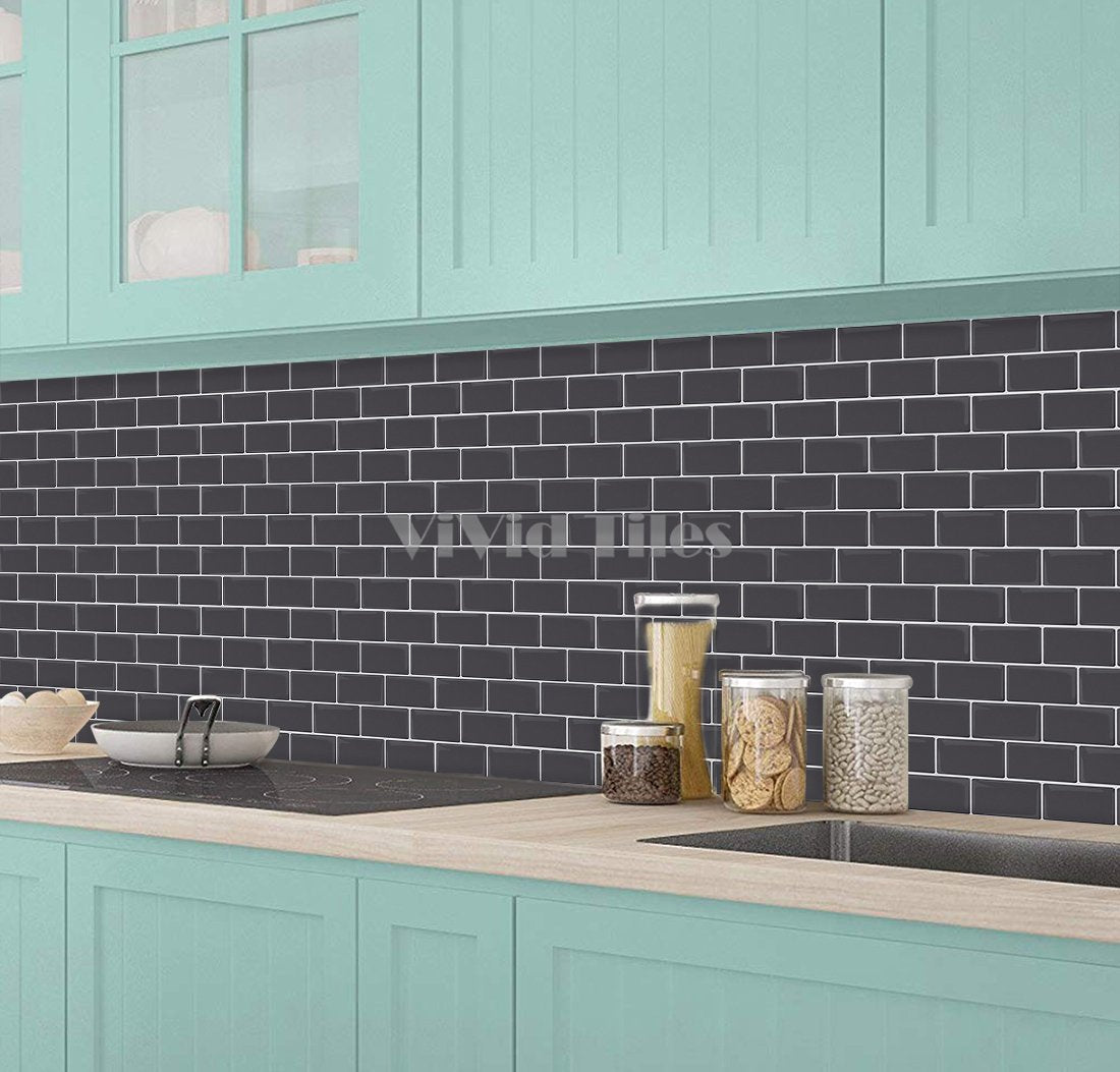 Grey Subway Vinyl Tile T80060 by Vivid Tiles | Souqify