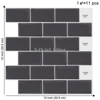 Grey Subway Vinyl Tile T80060 by Vivid Tiles | Souqify
