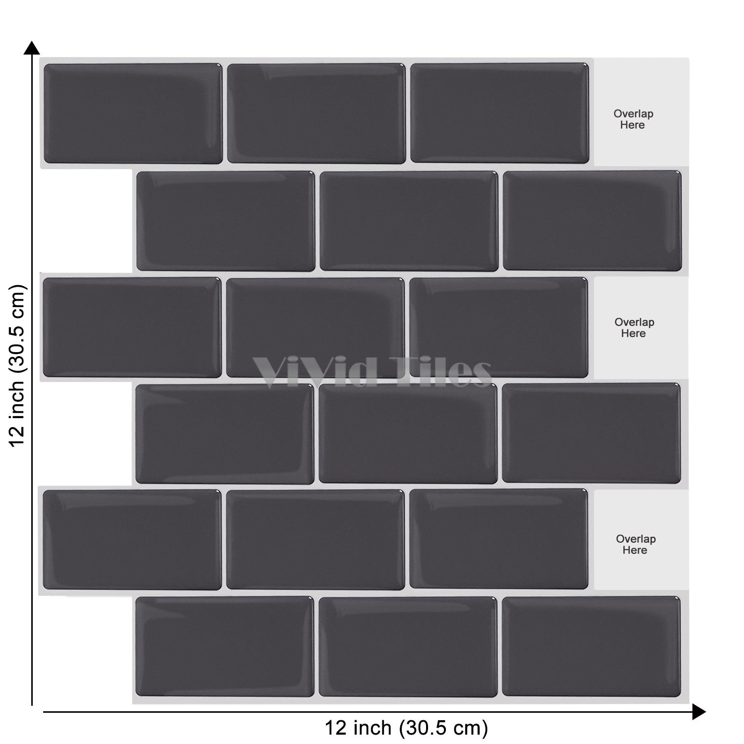 Grey Subway Vinyl Tile T80060 by Vivid Tiles | Souqify