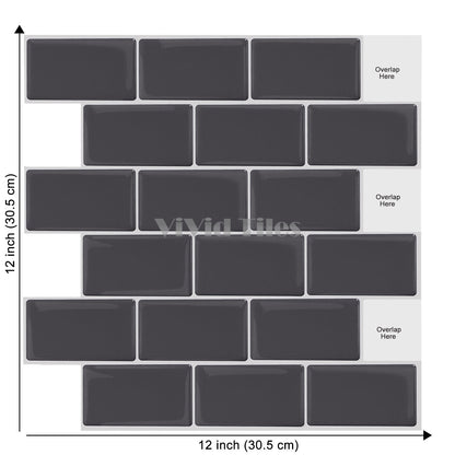 Grey Subway Vinyl Tile T80060 by Vivid Tiles | Souqify