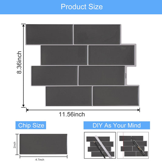 Grey Subway Vinyl Tile T80701 by Vivid Tiles | Souqify