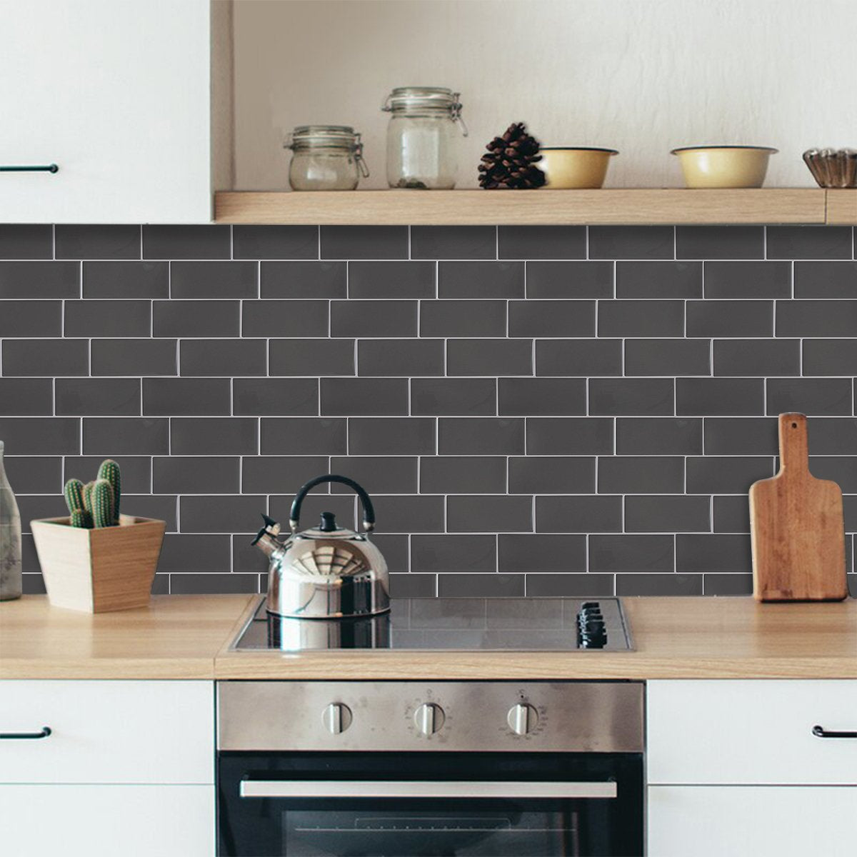 Grey Subway Vinyl Tile T80701 by Vivid Tiles | Souqify