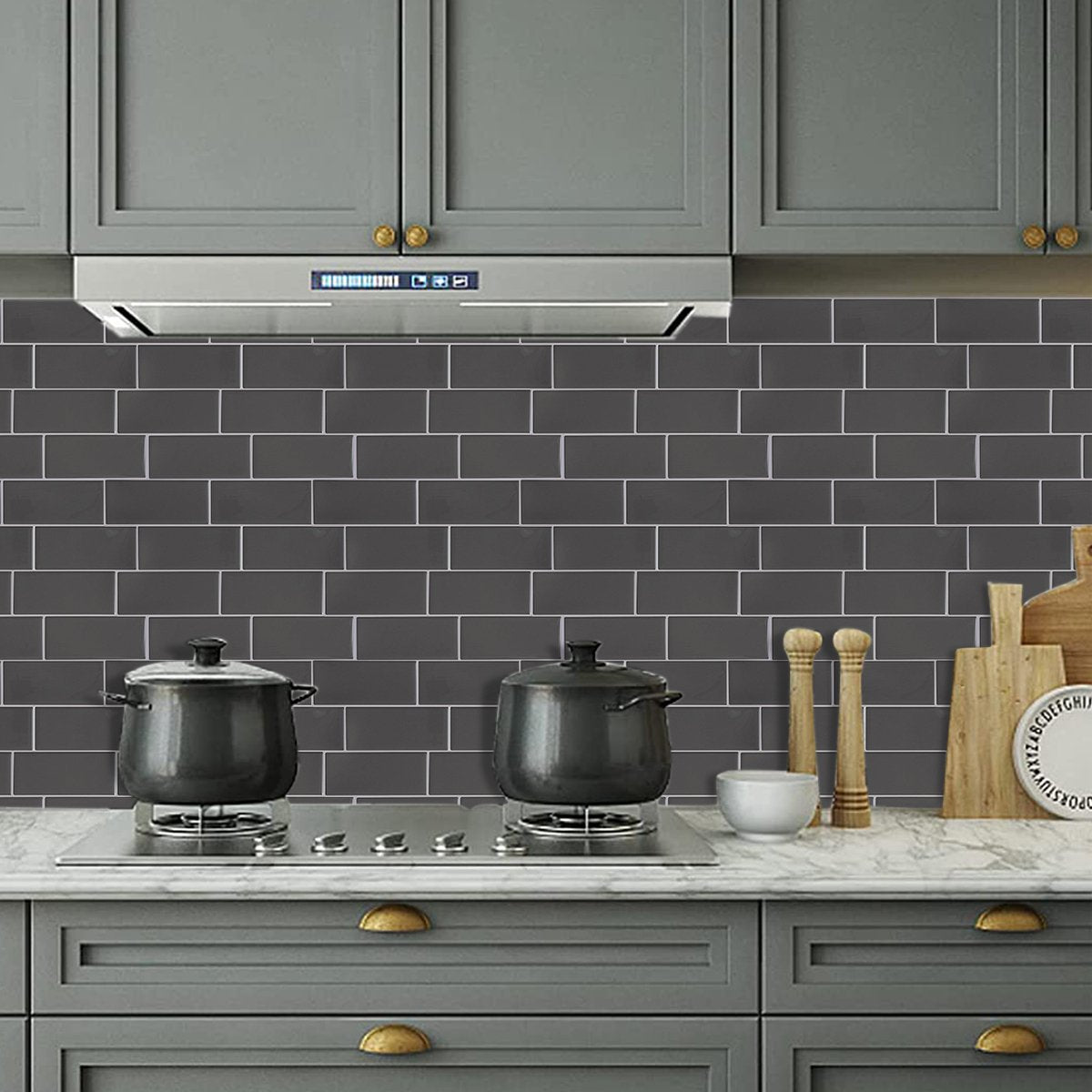 Grey Subway Vinyl Tile T80701 by Vivid Tiles | Souqify