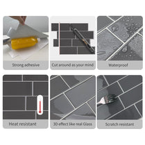 Grey Subway Vinyl Tile T80701 by Vivid Tiles | Souqify