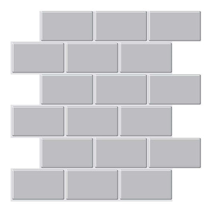 Grey Subway With White Grout Brick PET Tile VP111 by Vivid Tiles | Souqify