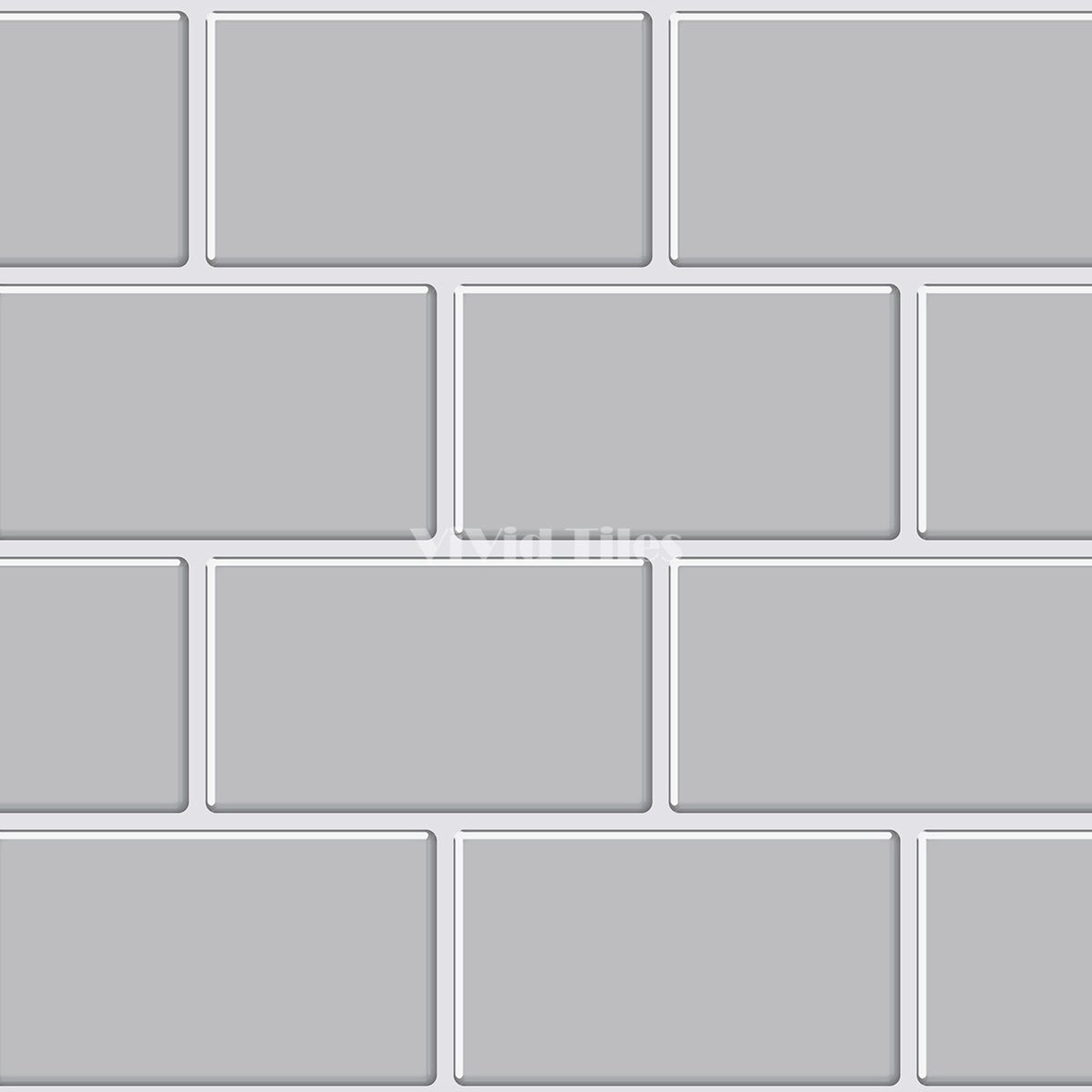 Grey Subway With White Grout Brick PET Tile VP111 by Vivid Tiles | Souqify