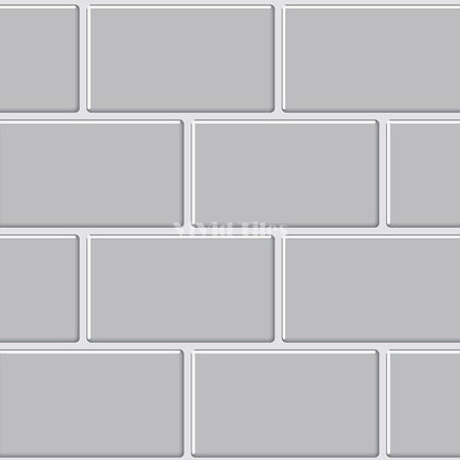 Grey Subway With White Grout Brick PET Tile VP111 by Vivid Tiles | Souqify