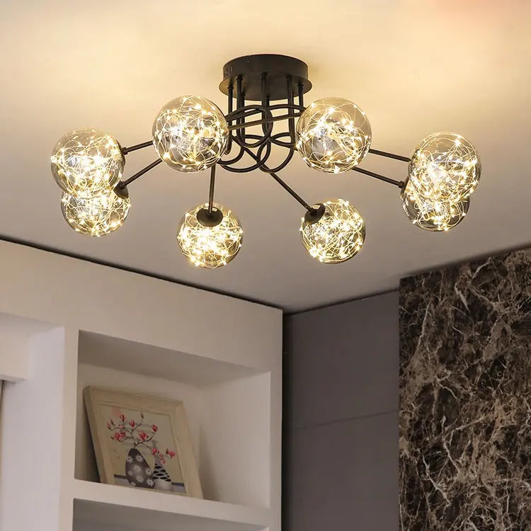 Gypsophila ceiling lamp simple modern living room lamp Nordic light luxury design sense home master bedroom dining room lamp by Zhongsan | Souqify
