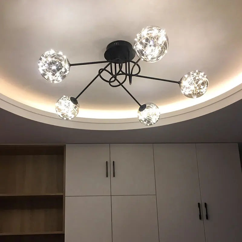 Gypsophila ceiling lamp simple modern living room lamp Nordic light luxury design sense home master bedroom dining room lamp by Zhongsan | Souqify