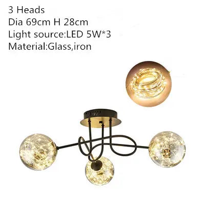 Gypsophila ceiling lamp simple modern living room lamp Nordic light luxury design sense home master bedroom dining room lamp by Zhongsan | Souqify