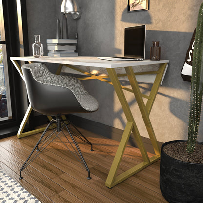 Gyza Computer Desk Ephesus Gold by DECOROTIKA | Souqify