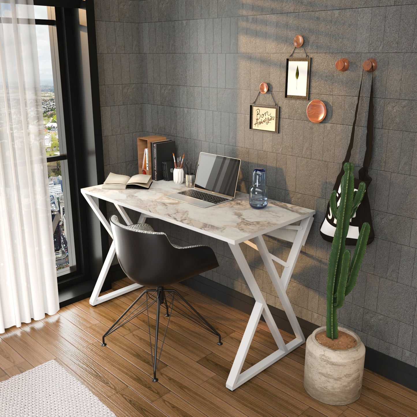 Gyza Computer Desk Ephesus White by DECOROTIKA | Souqify