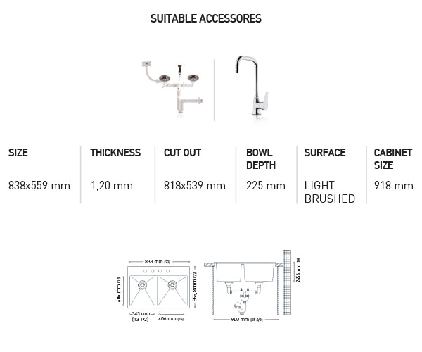 H003 HANDMADE SERIES DOUBLE BOWLS KITCHEN SINK by Maykromluks | Souqify