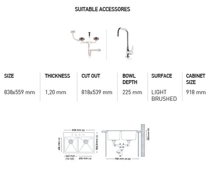 H003 HANDMADE SERIES DOUBLE BOWLS KITCHEN SINK by Maykromluks | Souqify