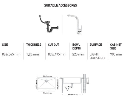 H007 HANDMADE SERIES SINGLE BOWL KITCHEN SINK by Maykromluks | Souqify